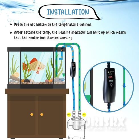 CORISRX 150w/300w/500w in-Line External Heater Aquarium Heater - 150/300/500 WATT 1/2",5/8" (Applied to Both Sizes) (Black 150 Watt 5/8",1/2" Hose) in Saudi Arabia