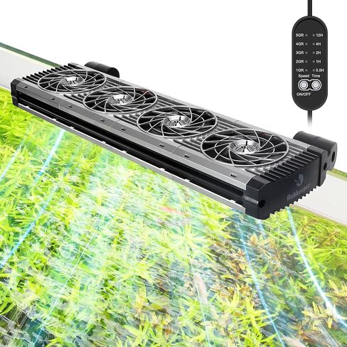 fishkeeper Aquarium Chiller - 3600 r/m Powerful Wind Quiet Fish Tank Cooling Fans with Controller, 5 Speeds, 3 Timer Modes, 180° Wide Angle Adjustable Aquarium Cooler Fan (12W, 3 Head) in Saudi Arabia