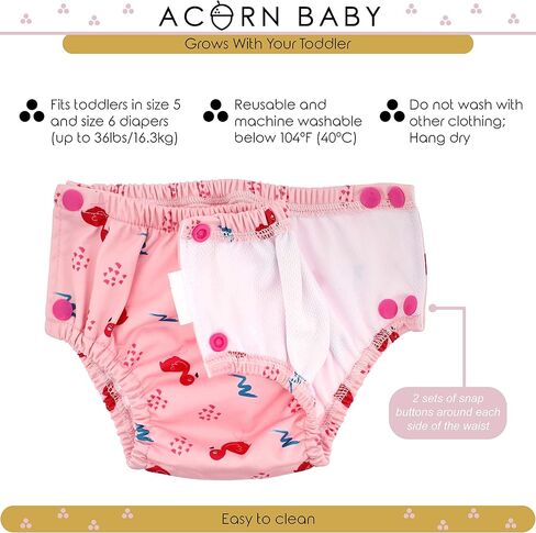 Acorn Baby Toddler Swim Diaper Size 5 and 6 Adjustable - Yellow Pineapple Swimmers Reusable Toddler Swimming Diaper in Kuwait