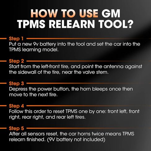 𝗢𝗧𝗢𝗙𝗜𝗫 𝗧𝗣𝗠𝗦 Relearn Tool for Ford GM 315/433 MHz TPMS Reset Tool Tire Pressure Monitor System Activation Tool, 2 in 1 Activation Reset Tool for F150/Focus/Lincoln/Buick/Cadillac Vehicle in Kuwait