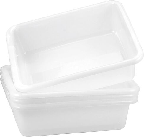 ZOENHOU 4 Pack 13 L Bus Tubs Plastic Bus Box, Gray Tubs Commercial Bus Box, Wash Basin Tote Box for Pantry Washing Dishes, 5 Inch Deep in Saudi Arabia