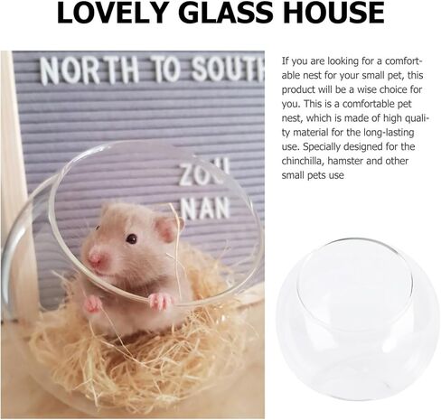 BCOATH 1pc Hamster Glass House Bathtub Decor Summer Table Decor Dining Table Decor Small Pet House Chinchilla Dust Bath House Ceramic Chinchilla Hideout Chinchilla Cool Nest Pet Supplies in Saudi Arabia