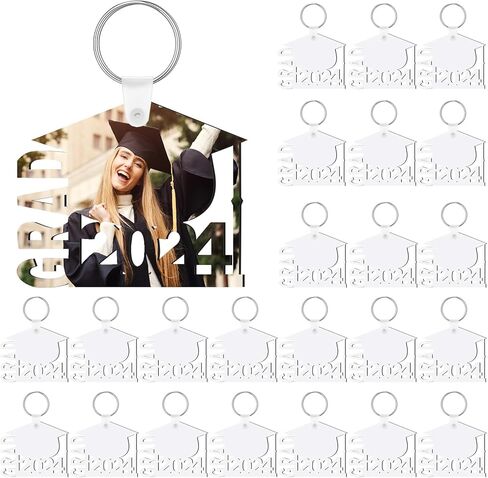 Trnayi 24 قطعة سلاسل المفاتيح التخرج التسامي فئة هدايا التخرج نقل الحرارة سلاسل المفاتيح DIY (نمط غراد 2024) in Kuwait