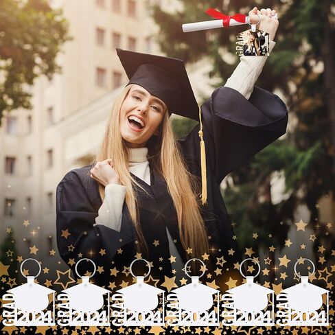 Trnayi 24 قطعة سلاسل المفاتيح التخرج التسامي فئة هدايا التخرج نقل الحرارة سلاسل المفاتيح DIY (نمط غراد 2024) in Kuwait