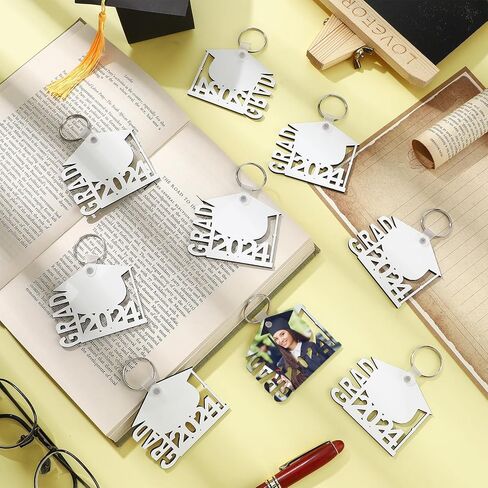 Trnayi 24 قطعة سلاسل المفاتيح التخرج التسامي فئة هدايا التخرج نقل الحرارة سلاسل المفاتيح DIY (نمط غراد 2024) in Kuwait