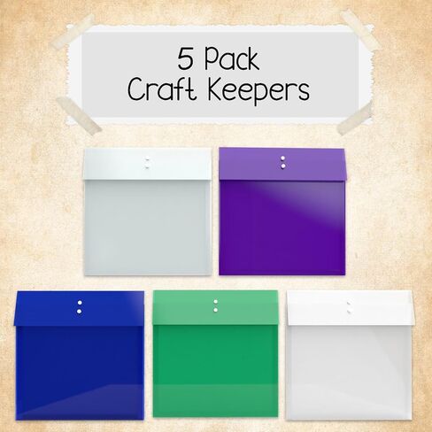 Scrapbook Paper Storage, 12x12 Paper Storage Organizer, Cardstock Organizer, Craft Organizer, Poly Acid Free Craft Keepers, 4 Colors, Snap Closure (5 Pack) in Kuwait