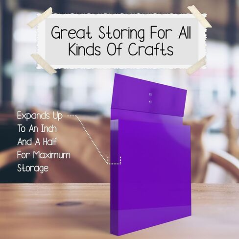 Scrapbook Paper Storage, 12x12 Paper Storage Organizer, Cardstock Organizer, Craft Organizer, Poly Acid Free Craft Keepers, 4 Colors, Snap Closure (5 Pack) in Kuwait