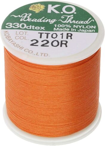 KO Nylon Beading Thread, White Color, Japanese Pre-Waxed 100% Nylon, 330TEX, Tangle Resistant Knotting Cords, 50m /55 yds Spool, Use for Seed Bead Projects, Loom Work & Bead Weaving in Saudi Arabia