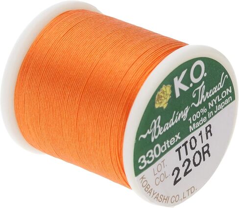 KO Nylon Beading Thread, White Color, Japanese Pre-Waxed 100% Nylon, 330TEX, Tangle Resistant Knotting Cords, 50m /55 yds Spool, Use for Seed Bead Projects, Loom Work & Bead Weaving in Saudi Arabia
