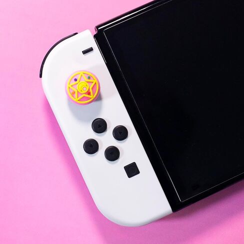 قبعات قبضة الإبهام من MmeetYue لجهاز Nintendo Switch/OLED/Lite، مقابض الإبهام من السيليكون من Kawaii، أغطية عصا التحكم لملحقات المفاتيح، 4 قطع (نجوم سحرية) in Saudi Arabia