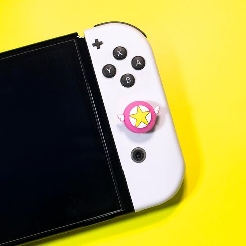 قبعات قبضة الإبهام من MmeetYue لجهاز Nintendo Switch/OLED/Lite، مقابض الإبهام من السيليكون من Kawaii، أغطية عصا التحكم لملحقات المفاتيح، 4 قطع (نجوم سحرية) in Saudi Arabia