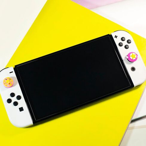 قبعات قبضة الإبهام من MmeetYue لجهاز Nintendo Switch/OLED/Lite، مقابض الإبهام من السيليكون من Kawaii، أغطية عصا التحكم لملحقات المفاتيح، 4 قطع (نجوم سحرية) in Saudi Arabia