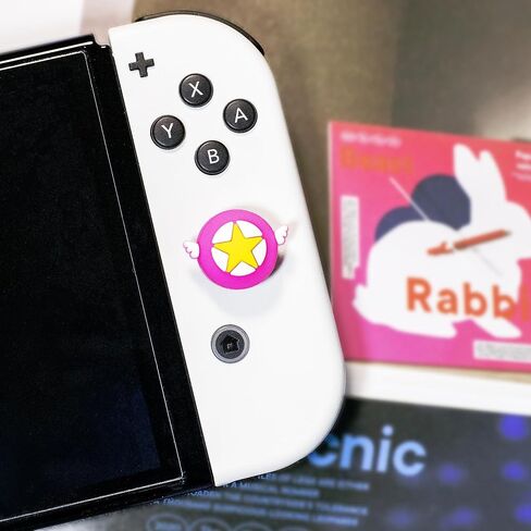 قبعات قبضة الإبهام من MmeetYue لجهاز Nintendo Switch/OLED/Lite، مقابض الإبهام من السيليكون من Kawaii، أغطية عصا التحكم لملحقات المفاتيح، 4 قطع (نجوم سحرية) in Saudi Arabia