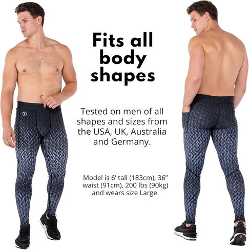 نطاق أداء Kapow Meggings - سراويل ضيقة للرجال مع جيوب لممارسة الرياضة، سراويل ضيقة للتمرين الرياضي in Kuwait