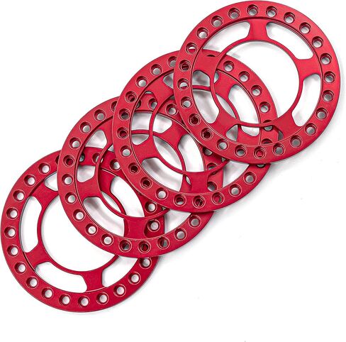Esilun RC 4pcs 1.9" Beadlock Wheel Ring Replacement Wheel Ring for 1/10 RC Crawler Axial SCX10 90046 TRX4（Red-Type 3） in Kuwait