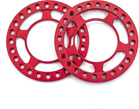 Esilun RC 4pcs 1.9" Beadlock Wheel Ring Replacement Wheel Ring for 1/10 RC Crawler Axial SCX10 90046 TRX4（Red-Type 3） in Kuwait