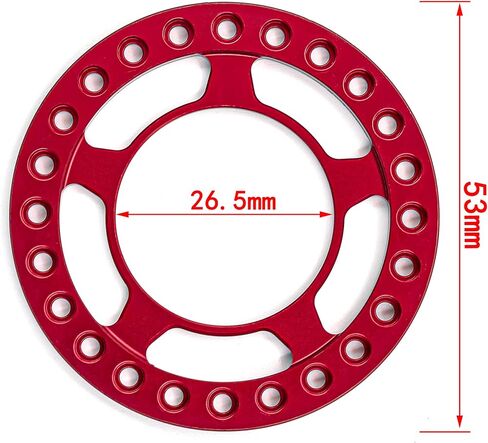 Esilun RC 4pcs 1.9" Beadlock Wheel Ring Replacement Wheel Ring for 1/10 RC Crawler Axial SCX10 90046 TRX4（Red-Type 3） in Kuwait