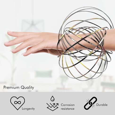 Encore Savage Magic Flow Ring, Spring Bracelet, Interactive 3D Kinetic Flow Ring for Kids Boys and Girls, Rainbow in Kuwait