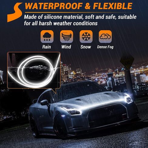 SS VISION 71 بوصة شريط إضاءة لغطاء السيارة، مسح ديناميكي لبدء تشغيل السيارة LED تحت غطاء محرك السيارة شريط إضاءة مقاوم للماء أثناء النهار للسيارة والشاحنة وسيارات الدفع الرباعي (الضوء الأبيض) in Kuwait