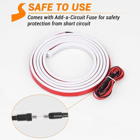 SS VISION 71 بوصة شريط إضاءة لغطاء السيارة، مسح ديناميكي لبدء تشغيل السيارة LED تحت غطاء محرك السيارة شريط إضاءة مقاوم للماء أثناء النهار للسيارة والشاحنة وسيارات الدفع الرباعي (الضوء الأبيض) in Kuwait