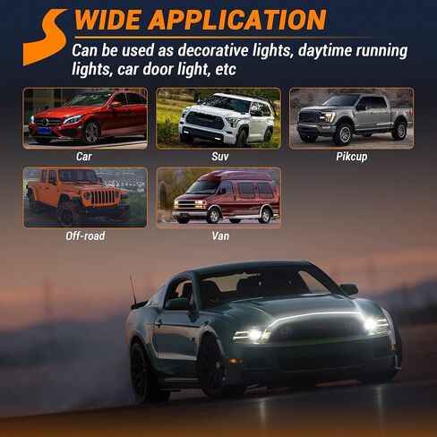 SS VISION 71 بوصة شريط إضاءة لغطاء السيارة، مسح ديناميكي لبدء تشغيل السيارة LED تحت غطاء محرك السيارة شريط إضاءة مقاوم للماء أثناء النهار للسيارة والشاحنة وسيارات الدفع الرباعي (الضوء الأبيض) in Kuwait