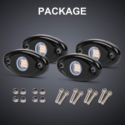 أضواء الصخور LED، 4 كبسولات أرجوانية وردية LED نيون تحت الوهج مجموعات إضاءة مقاومة للماء IP68 مجموعة إضاءة الصخور متوافقة مع سيارات جيب للطرق الوعرة ATV SUV والشاحنات والسيارات والدراجات النارية in Kuwait