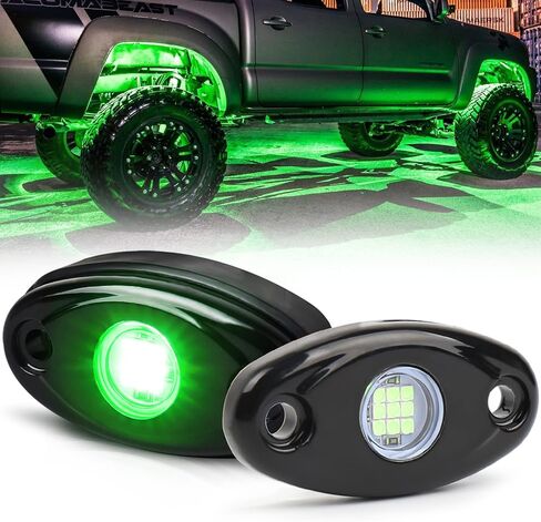 أضواء الصخور LED، 4 كبسولات أرجوانية وردية LED نيون تحت الوهج مجموعات إضاءة مقاومة للماء IP68 مجموعة إضاءة الصخور متوافقة مع سيارات جيب للطرق الوعرة ATV SUV والشاحنات والسيارات والدراجات النارية in Kuwait