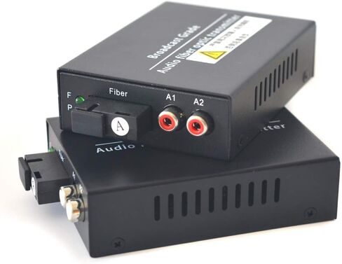 مجموعة موسع الصوت عبر الألياف 2X RCA، صوت تناظري إلى وضع فردي من الألياف الضوئية SM يصل إلى 12.4 ميل (20 كم)، موصل SC (Hi-Fi) للميكروفون/البث/نظام المؤتمرات عن بعد للتلفزيون/الوسائط المتعددة والمزيد in Kuwait