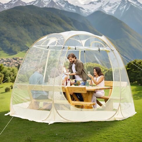 Pop Up Clear Bubble Tent - Screen House Room Camping Tent Outdoor 4-6 Person for Sun Shade and Waterproof, Hexagon Shelter PVC 10'x10' in Saudi Arabia