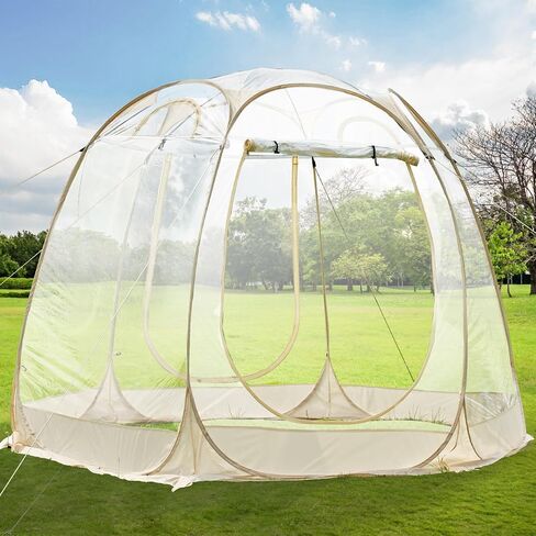 Pop Up Clear Bubble Tent - Screen House Room Camping Tent Outdoor 4-6 Person for Sun Shade and Waterproof, Hexagon Shelter PVC 10'x10' in Saudi Arabia