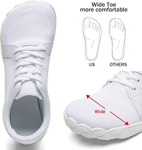 YRLTYO Mens Barefoot Shoes Wide Toe Zero Drop Arch Support Sneakers Minimalist Workout Walking Non Slip Shoe in Kuwait