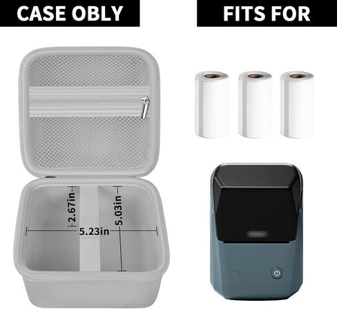 حقيبة حمل لآلة صنع الملصقات NIIMBOT B21/B1 مع أشرطة، لطابعة ملصقات الباركود الحرارية Phomemo M220/M221/M110، حامل لإعادة تعبئة الملصقات، لفة الورق والملحقات - الصندوق فقط (أسود) in Kuwait