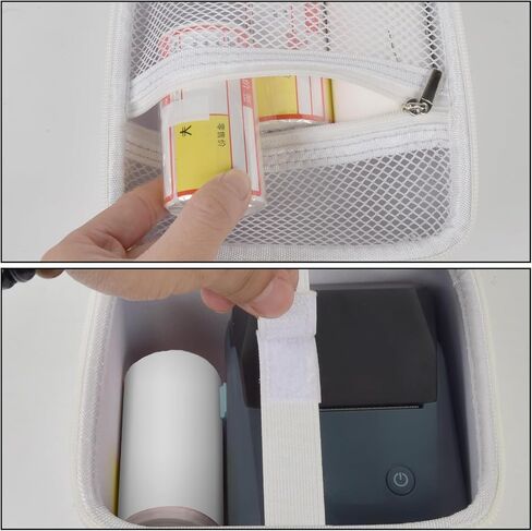 حقيبة حمل لآلة صنع الملصقات NIIMBOT B21/B1 مع أشرطة، لطابعة ملصقات الباركود الحرارية Phomemo M220/M221/M110، حامل لإعادة تعبئة الملصقات، لفة الورق والملحقات - الصندوق فقط (أسود) in Kuwait