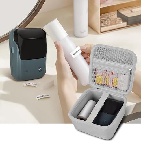 حقيبة حمل لآلة صنع الملصقات NIIMBOT B21/B1 مع أشرطة، لطابعة ملصقات الباركود الحرارية Phomemo M220/M221/M110، حامل لإعادة تعبئة الملصقات، لفة الورق والملحقات - الصندوق فقط (أسود) in Kuwait