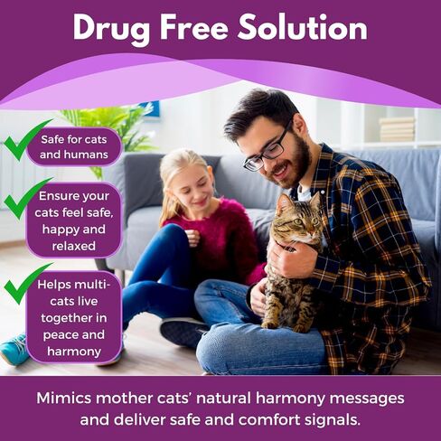 Pet Zephyr Cat Calming Pheromone Diffuser - Diffuser & Refill 30 Days - Anxiety Relief Cat Essentials Products - Calm Cats Accessories - Pet Corrector Diffusers - Cat Pee Prevention Supplies in Saudi Arabia
