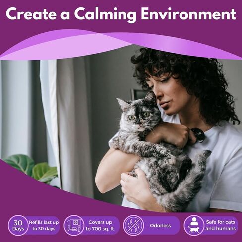 Pet Zephyr Cat Calming Pheromone Diffuser - Diffuser & Refill 30 Days - Anxiety Relief Cat Essentials Products - Calm Cats Accessories - Pet Corrector Diffusers - Cat Pee Prevention Supplies in Saudi Arabia