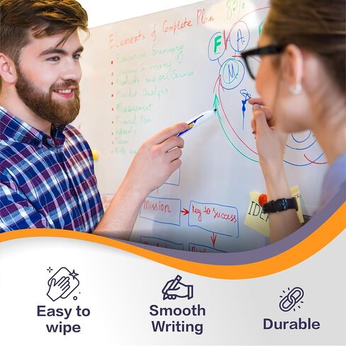 White Board Sticker 24'' x 16'' Self Adhesive Magntic Dry Erase Board Paper for Wall Whiteboard for Kids Office Home Include Marker Magnet Eraser in Saudi Arabia