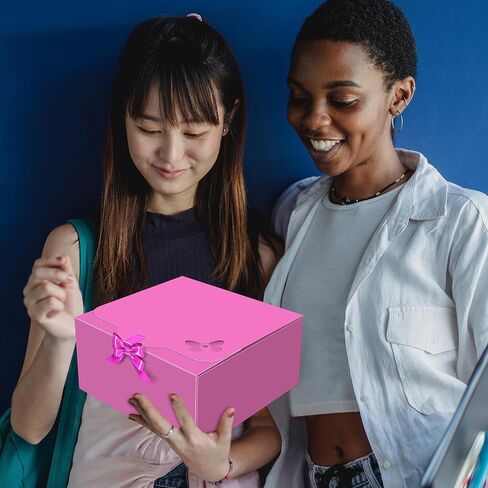 odrma Gift Boxes with Lids, 10 Pack 10x10x5 lnches Pink Gift Boxes for Gift Packaging, Bridesmaid Proposal Box, Birthday Party Favor Box, Christmas Gift Boxes, Wedding, Graduation, Holiday (Pink) in Saudi Arabia