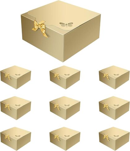 odrma Gift Boxes with Lids, 10 Pack 10x10x5 lnches Pink Gift Boxes for Gift Packaging, Bridesmaid Proposal Box, Birthday Party Favor Box, Christmas Gift Boxes, Wedding, Graduation, Holiday (Pink) in Saudi Arabia