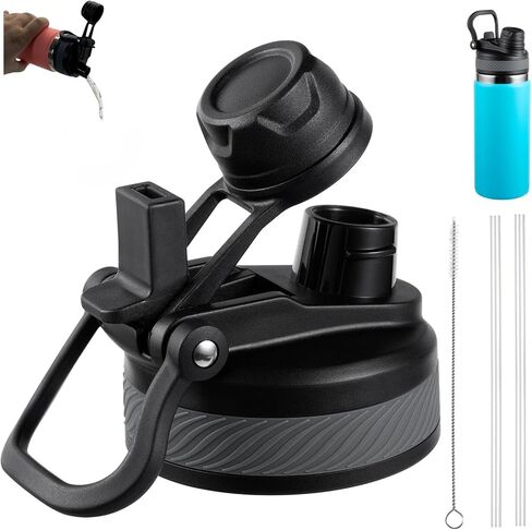 Lid for Hydro Flask Wide Mouth, 2-in-1 Straw Lid Spout Lid for Hydro Flask 12 16 20 32 40 OZ Wide Mouth Water Bottle, Chug Cap Replacement Accessories in Kuwait