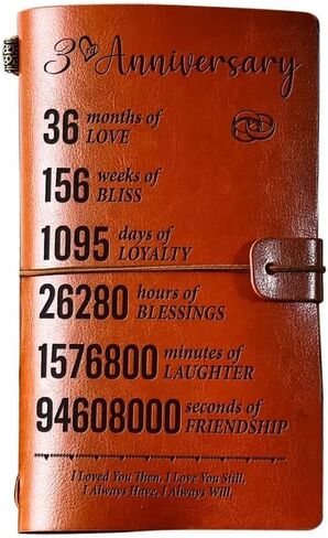 هدية 3 سنوات لها رومانسية، هدايا مجلة جلدية للذكرى الثالثة، 140 صفحة هدايا مجلة كتابة قابلة لإعادة الملء لزوجة الصديقة، هدايا رومانسية للذكرى السنوية الجلدية لها in Kuwait