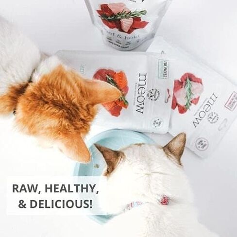 شركة New Zealand Natural Pet Food Co. Meow Duck تجميد طعام القطط الخام المجفف، أو الخلاط، أو الطبقة العلوية، أو العلاج - نسبة عالية من البروتين، طبيعي، وصفة ذات مكونات محدودة 1.76 أونصة in Kuwait