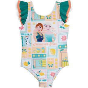 Disney Frozen Princess Anna Elsa Little Girls One Piece Bathing Suit Tie Dye Multicolor 6 in Kuwait