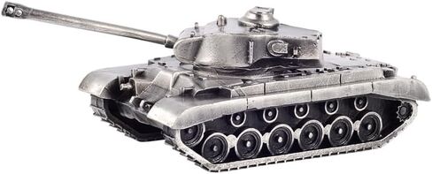 US Medium Tank M26 Pershing نموذج صب المعادن بالكامل لعبة نموذج عسكري (فضي) in Saudi Arabia