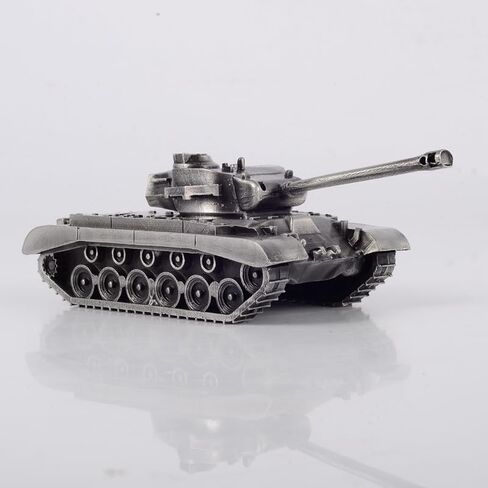 US Medium Tank M26 Pershing نموذج صب المعادن بالكامل لعبة نموذج عسكري (فضي) in Saudi Arabia