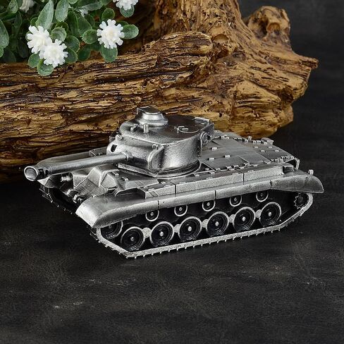 US Medium Tank M26 Pershing نموذج صب المعادن بالكامل لعبة نموذج عسكري (فضي) in Saudi Arabia