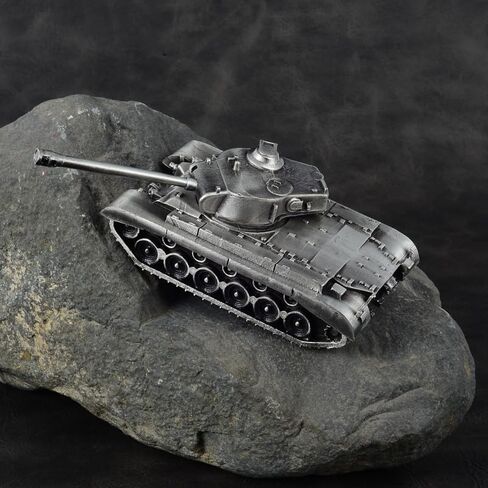US Medium Tank M26 Pershing نموذج صب المعادن بالكامل لعبة نموذج عسكري (فضي) in Saudi Arabia
