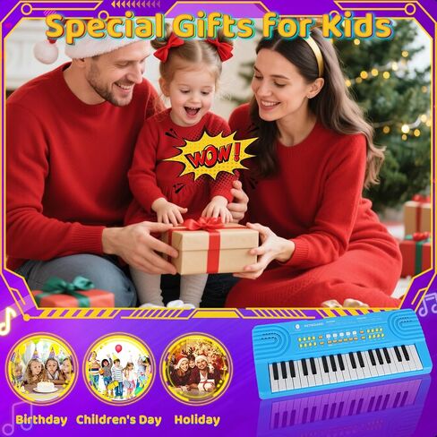 Kids Piano Keyboard Toy for Toddlers 37 Key Electric Pianos with Microphone Toys for 3 4 5 6 7 Year Old Girls Boys Birthday Christmas Gifts (Blue) in Saudi Arabia