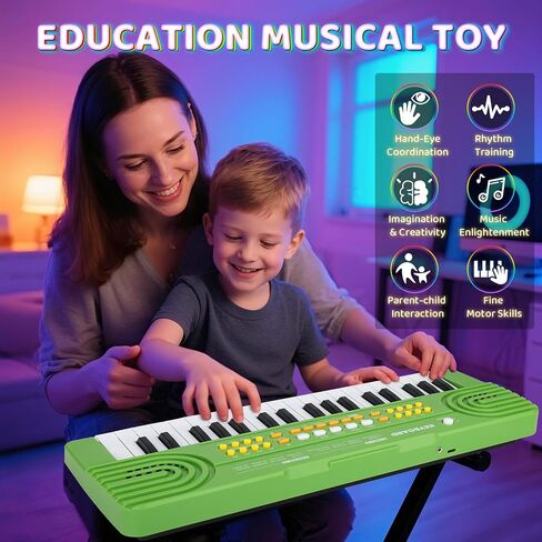 Kids Piano Keyboard Toy for Toddlers 37 Key Electric Pianos with Microphone Toys for 3 4 5 6 7 Year Old Girls Boys Birthday Christmas Gifts (Blue) in Saudi Arabia