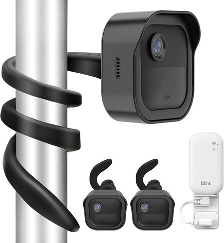 حامل ملتوي مرن جديد تمامًا متوافق مع Blink Outdoor (الجيل الرابع والثالث)، غلاف واقٍ مقاوم للطقس مع وحدة تثبيت على الحائط لمزامنة Blink (أبيض) in Kuwait